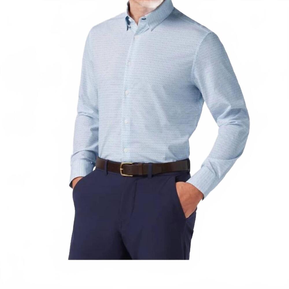 NEW MIZZEN + MAIN leeward dress shirt in white multi mark